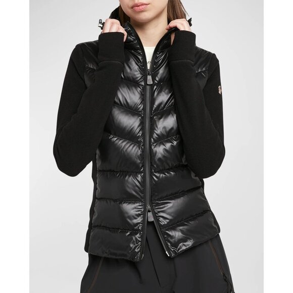 Moncler Grenoble Black Puffer Polar Fleece Hooded Zip-Up Cardigan Jacket Size XL - Picture 4 of 16